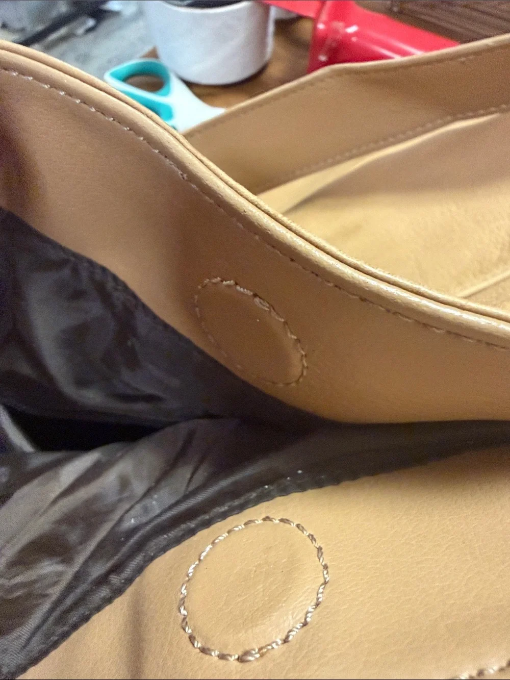 Kenneth Cole Reaction Tan Leather Hobo Bag Vintage Y2K